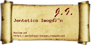 Jentetics Imogén névjegykártya